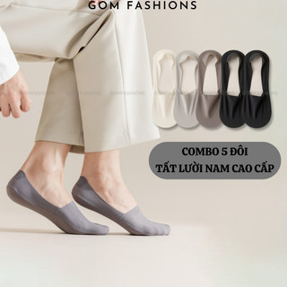 Combo 5 đôi tất lười nam GOMTAT có đệm silicon chống tuột gót, chất liệu cotton khử mùi  -TATLUA-UYE-7010-CB5