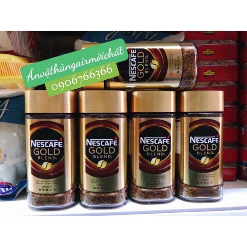 Cafe Đen Không Đường Nescafe Gold Blend UK Hộp 200gram