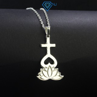 Dây chuyền Thiên Tâm hoa sen bạc cho nữ cao cấp khắc tên DCN0713 - Trang Sức TNJ