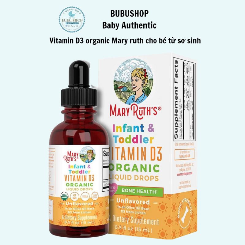 Vitamin D3 organic Mary ruth cho bé từ 6 tháng đến 3 tuổi