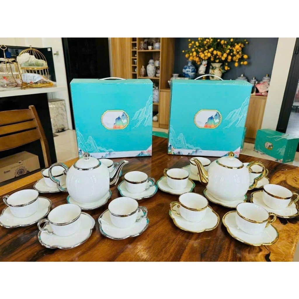 hàng có sẵn/ấm chén vân đá/ấm chén cao cấp