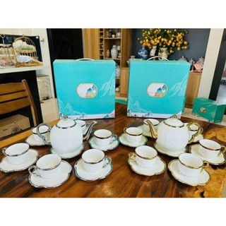 Hàng có sẵn/ấm chén vân đá/ấm chén cao cấp