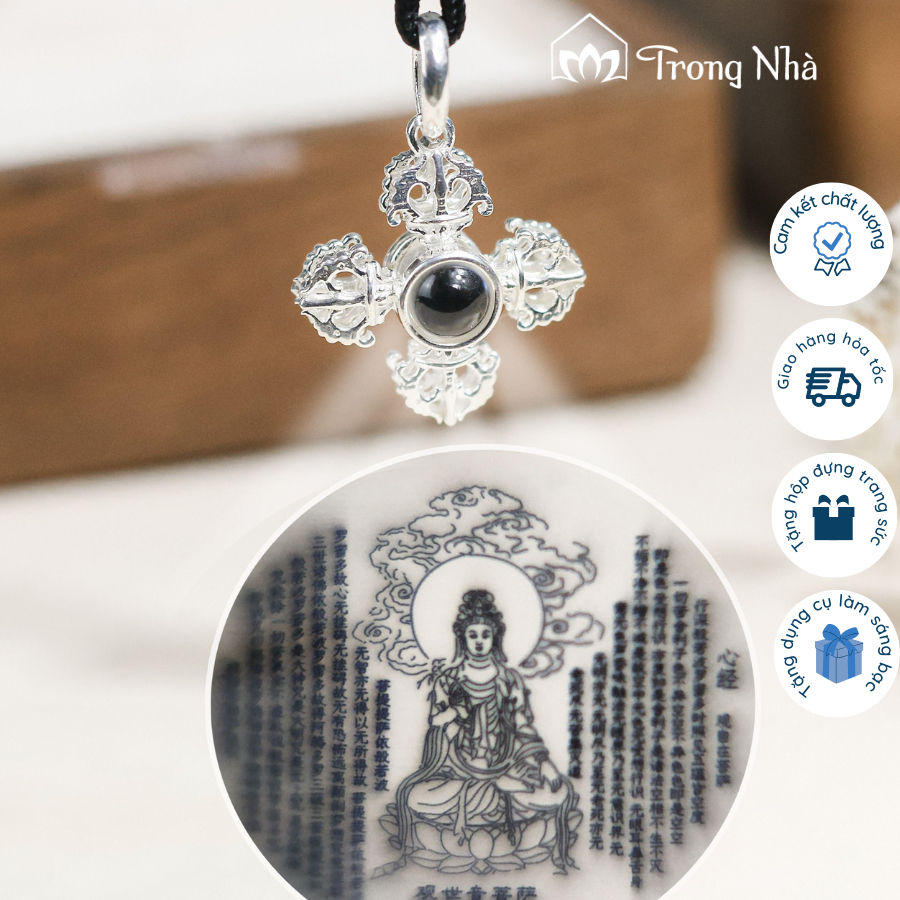 Mặt dây chuyền bạc S925 Kim Cang Phổ Chiếu - Bảo vật hộ thân , Trang sức bình an - Trong Nhà