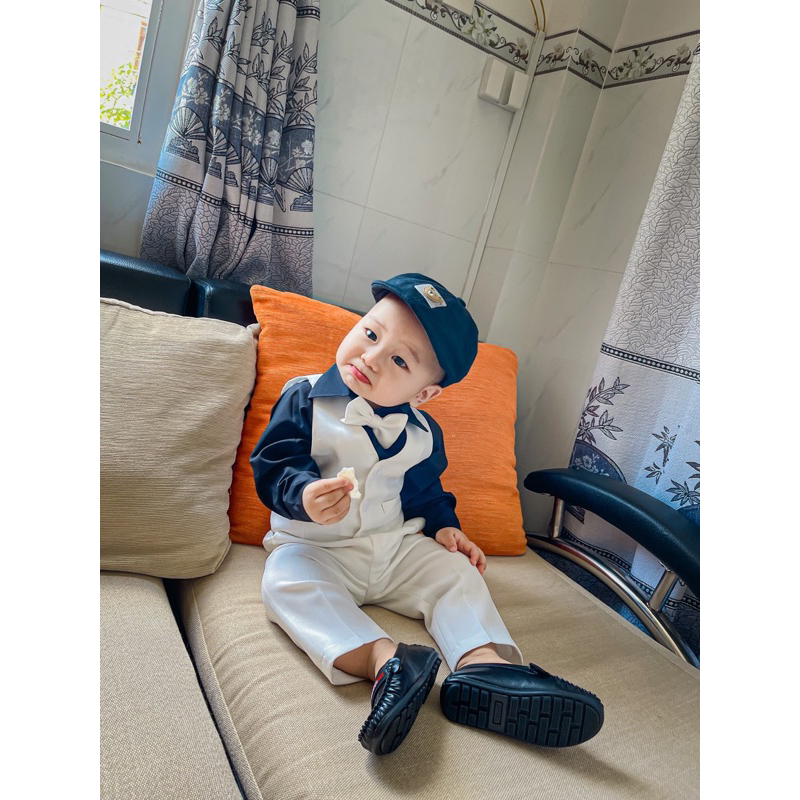 Set Gile Trắng công tử bé trai  Thiết Kế