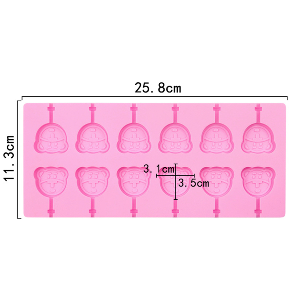 Khuôn Silicon Kẹo Mút 12 Hình Hoa, Động Vật, Trái Cây Dễ Thương CAKESHOP