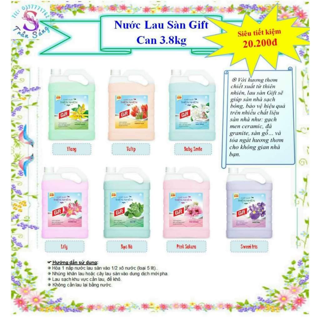 Nước Lau Sàn Gift Can 3,8kg