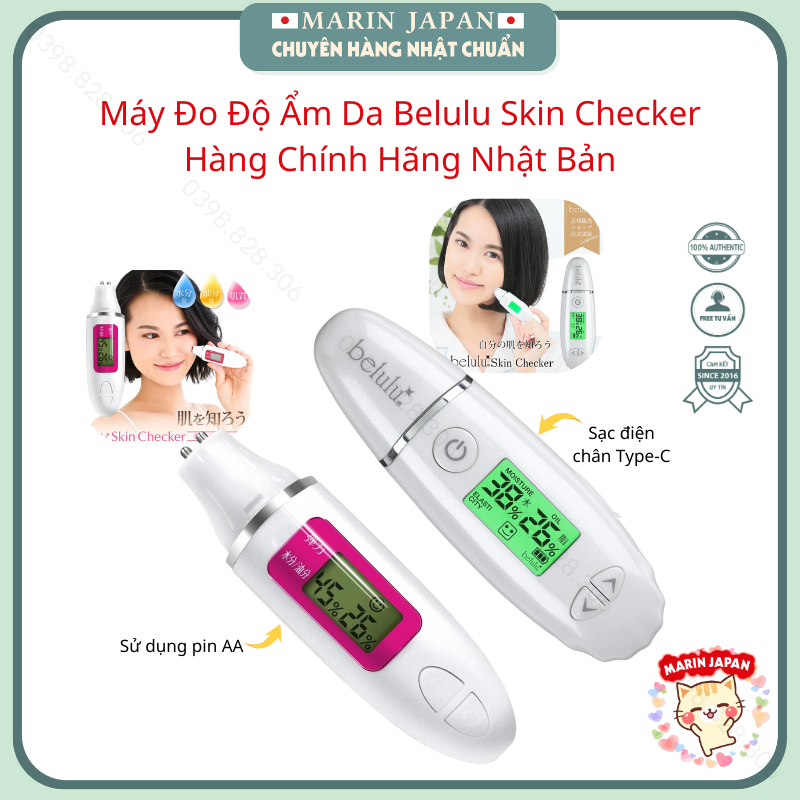 Máy Đo Độ Ẩm Da Belulu Hàng Chính Hãng Nhật Bản