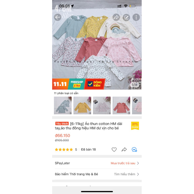 Áo thun cotton HM dài tay, Áo thu đông hiệu HM dư xịn cho bé