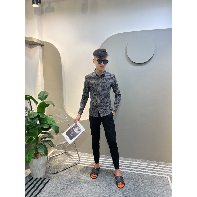 ÁO SƠMI KAKI THUN DIIOR LOANG