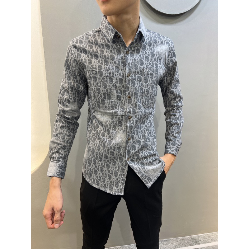 ÁO SƠMI KAKI THUN DIIOR LOANG