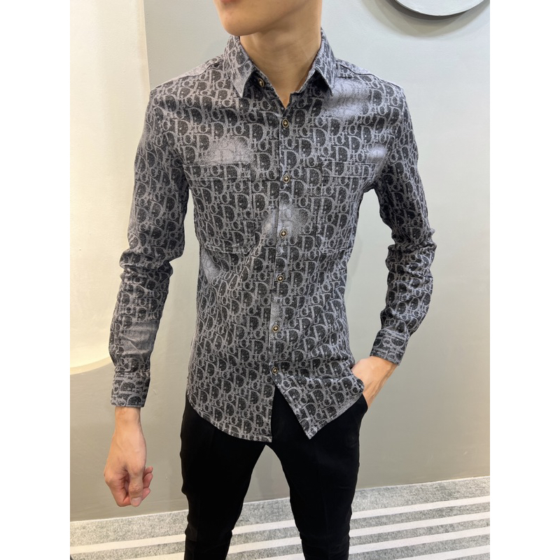 ÁO SƠMI KAKI THUN DIIOR LOANG