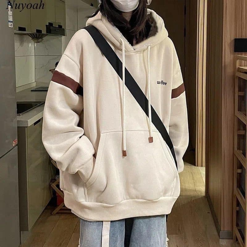 Áo nỉ hoodie nữ form rộng cute hàn quốc in chữ USFEE CaMa Store M1158