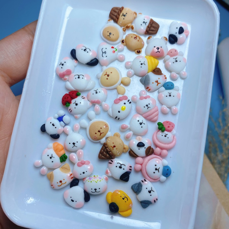 Charm vẽ thú bột Nail bảng B