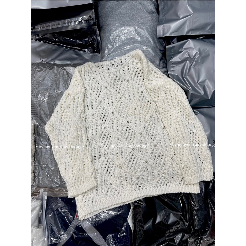 Áo len đính đá new / Hàng có sẵn kèm ảnh shop tự chụp