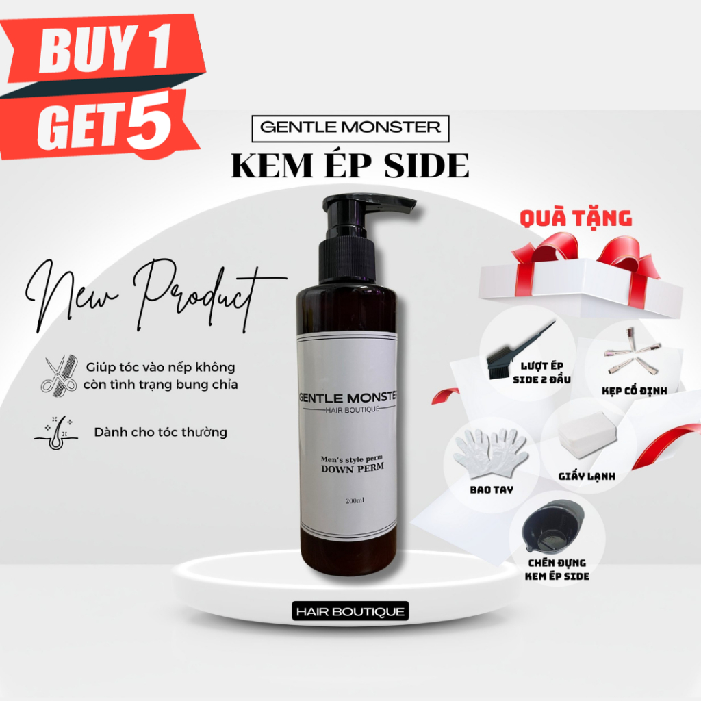 Thuốc ép Side tóc nam Men's Style Down Perm, kem ép side chuyên nghiệp chai 200ml | GENTLE MONSTER