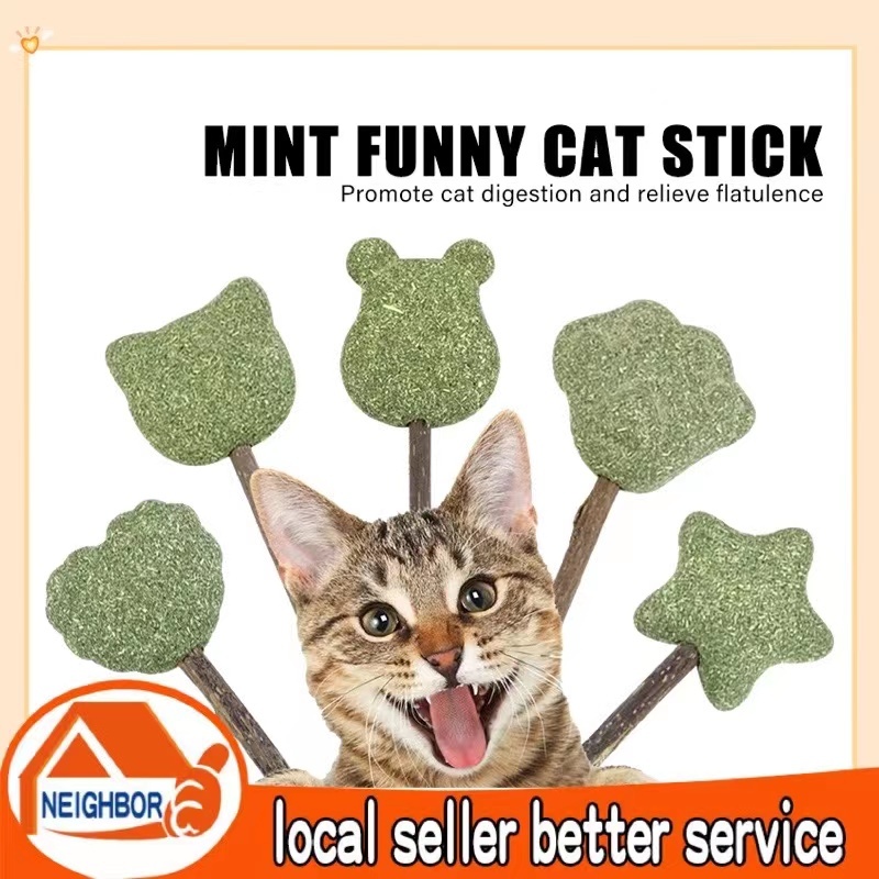Catnip bạc hà tự nhiên mèo， Kẹo mút làm sạch răng cho thú cưng，Món ăn cho mèo