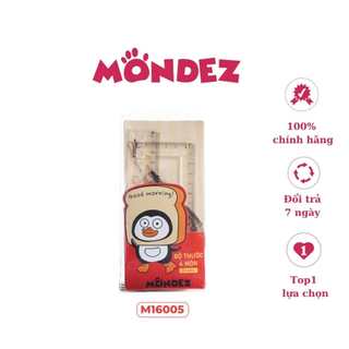 Bộ thước 4 món mondez thước thẳng, thước eke, thước đo độ m16005