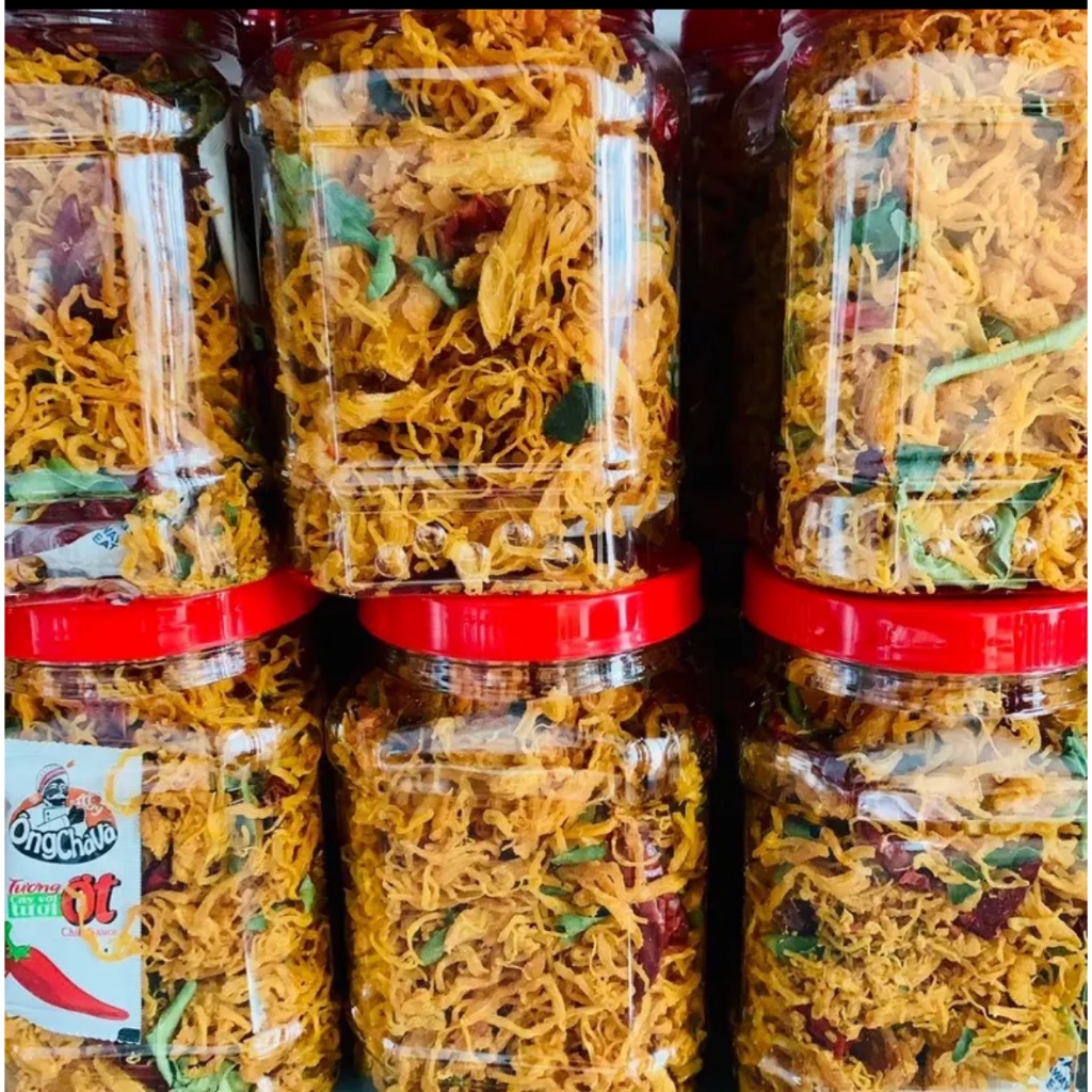Combo 3 hũ khô gà lá chàn, khô gà bơ tỏi  1,5Kg thơm ngon hấp dẫn