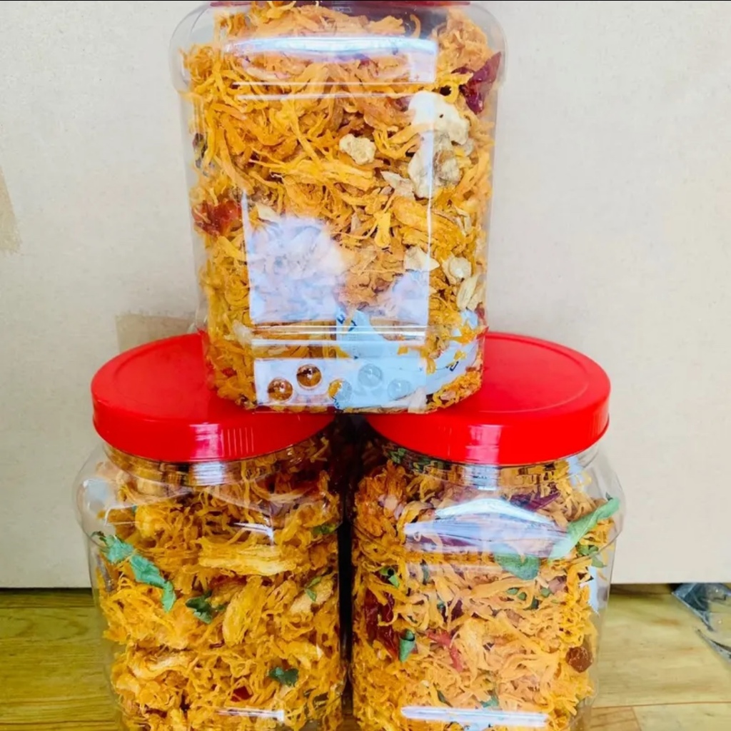 Combo 3 hũ khô gà lá chàn, khô gà bơ tỏi  1,5Kg thơm ngon hấp dẫn