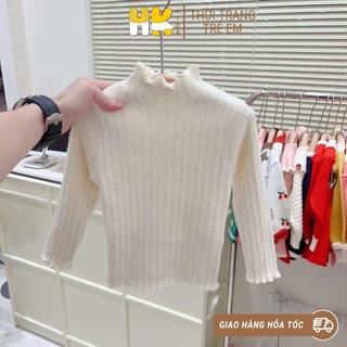 Áo len cho bé HK KIDS, áo len cổ 3cm dài tay thu đông chất len Quảng Châu đanh lì size 2 đến 6 tuổi