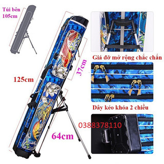Bao đựng cần cá chép 2 ngăn chính-2 ngăn phụ