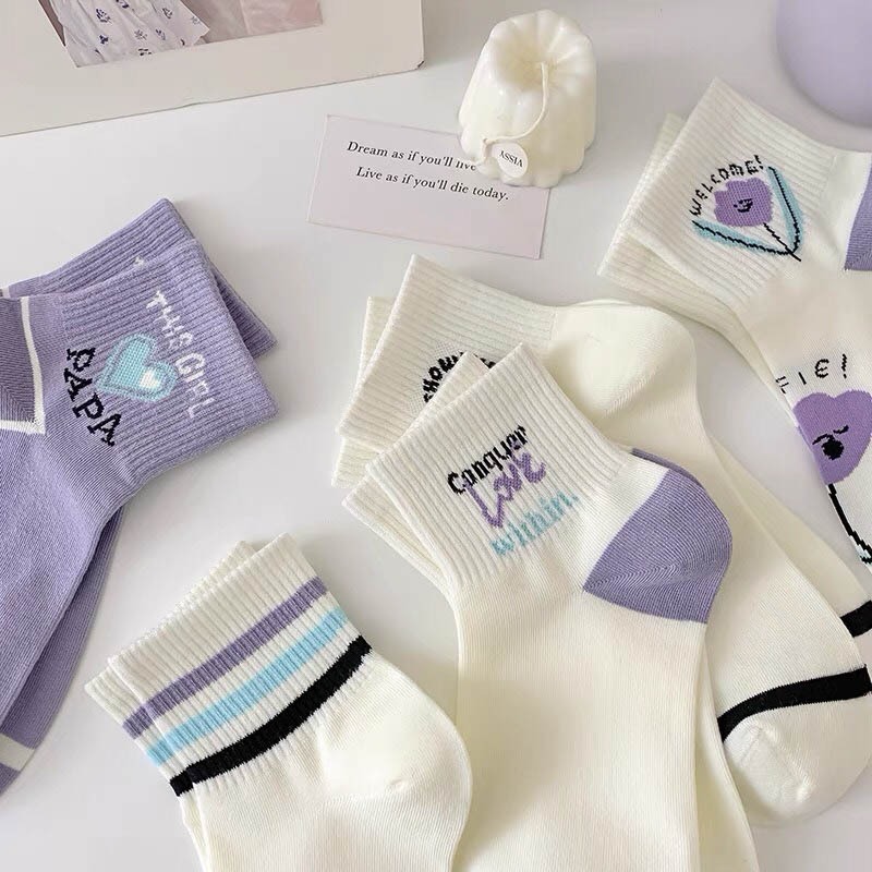 Tất cổ ngắn nữ phong cách Hàn Quốc, chất liệu cotton co giãn 4 chiều - Cherry Shop