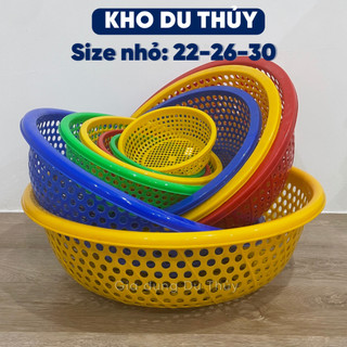 GIÁ 1 CÁI RỔ nhựa tròn lỗ to size nhỏ 22-26-30 phù hợp làm rổ rửa rau chất liệu nhựa PP- 1 CÁI RỔ