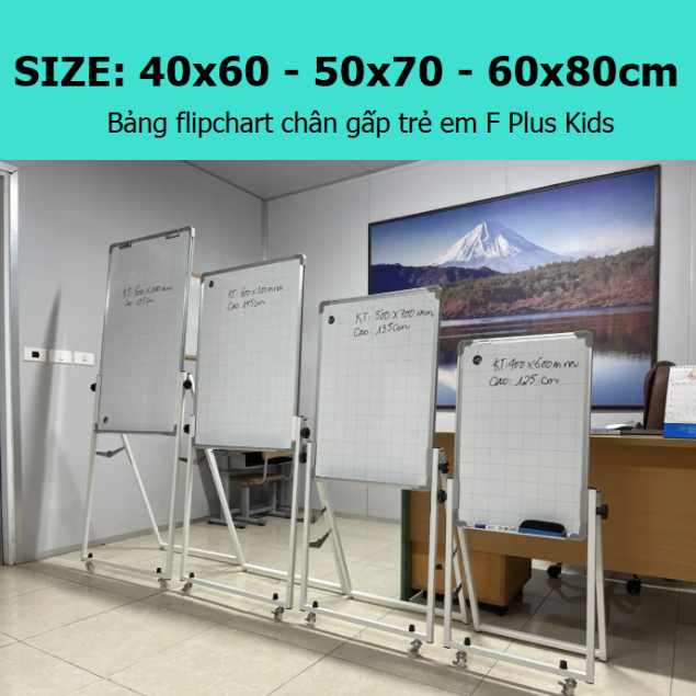 Bảng viết có chân đẩy, gấp gọn  # TẶNG KÈM: Bút, Bông Lau Bảng, Nam Châm.