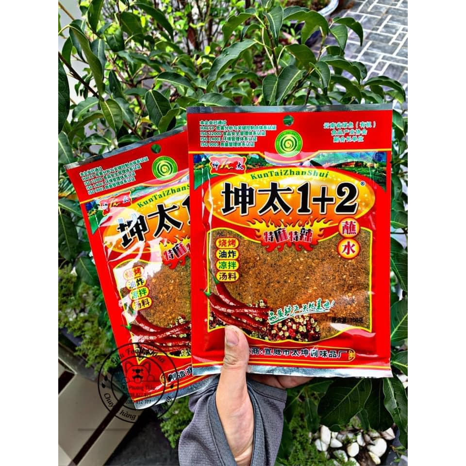 Bột Ớt Cay Tê 1+2 Bột ớt Chấm nướng, Gia vị Trung, Bột ớt Trung 100g