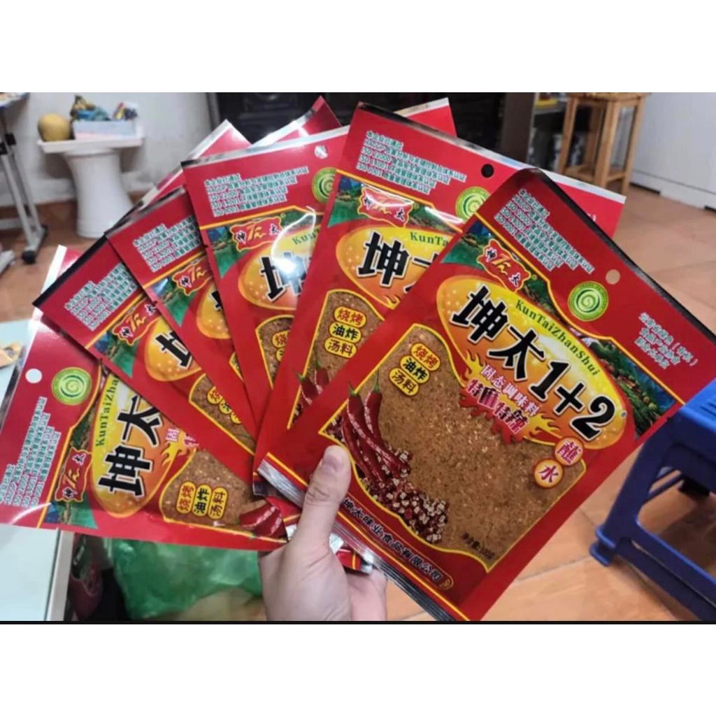 Bột Ớt Cay Tê 1+2 Bột ớt Chấm nướng, Gia vị Trung, Bột ớt Trung 100g