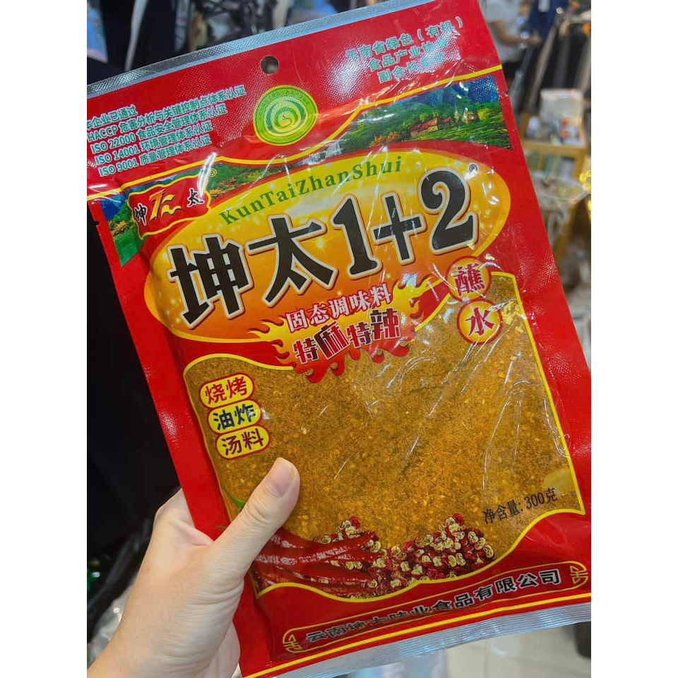 Bột Ớt Cay Tê 1+2 Bột ớt Chấm nướng, Gia vị Trung, Bột ớt Trung 100g