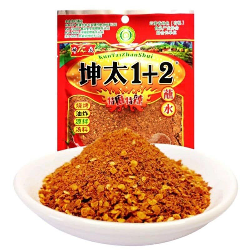 Bột Ớt Cay Tê 1+2 Bột ớt Chấm nướng, Gia vị Trung, Bột ớt Trung 100g