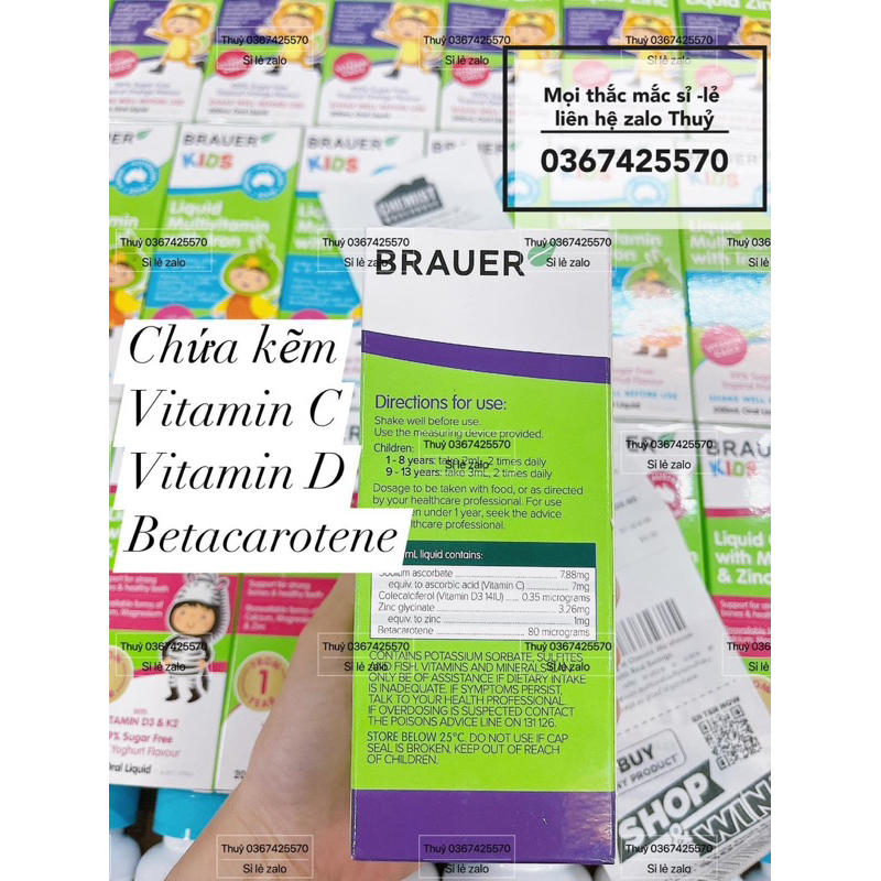 Siro Brauer Zinc bổ sung kẽm cho bé trên 1y+