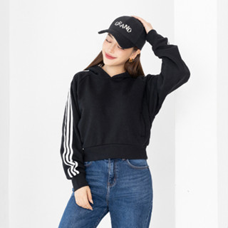 Áo Hoodie nữ dáng ngắn bo gấu - Áo nỉ nữ có mũ  - Loza PN8003