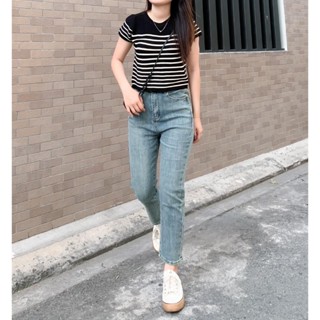   QDL111  Quần Jean ống đứng FORM HÀN QUỐC  2 cúc  - Hàng mới Lin Closet 