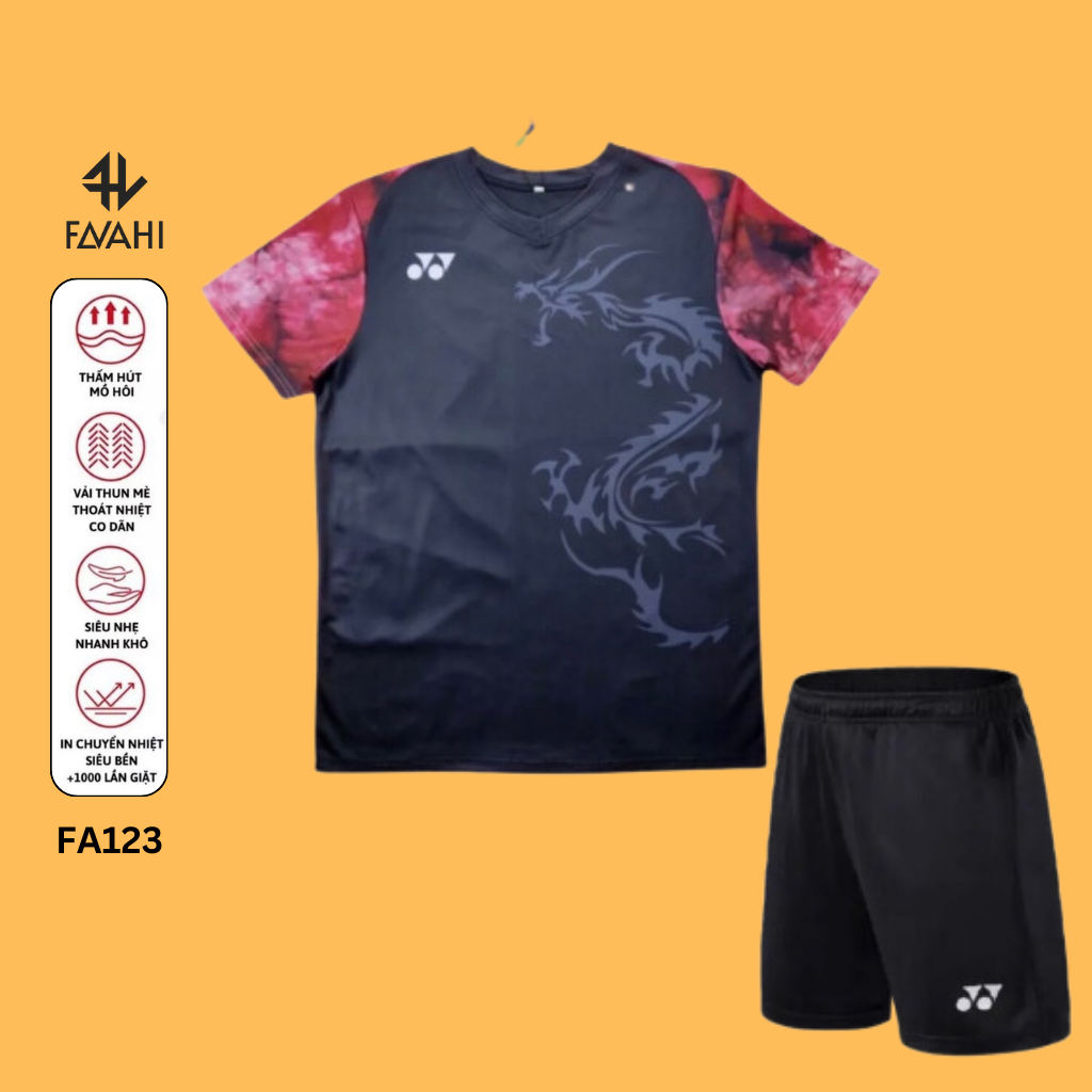 Áo cầu lông, quần cầu lông Yonex FA123 chuyên nghiệp mới nhất sử dụng tập luyện và thi đấu cầu lông FAVAHI SPORT