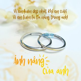 Nhẫn bạc Ánh nắng của anh  - Nhẫn bạc S925 cặp đôi  Fullbox - Mẩu chuyện tình của tôi