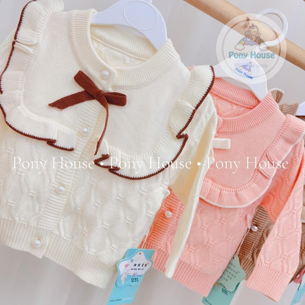 Áo Len Cài Thẳng Dày Dặn Mềm Mịn Cho Bé Gái Sơ Sinh Hàng Quảng Châu 6546