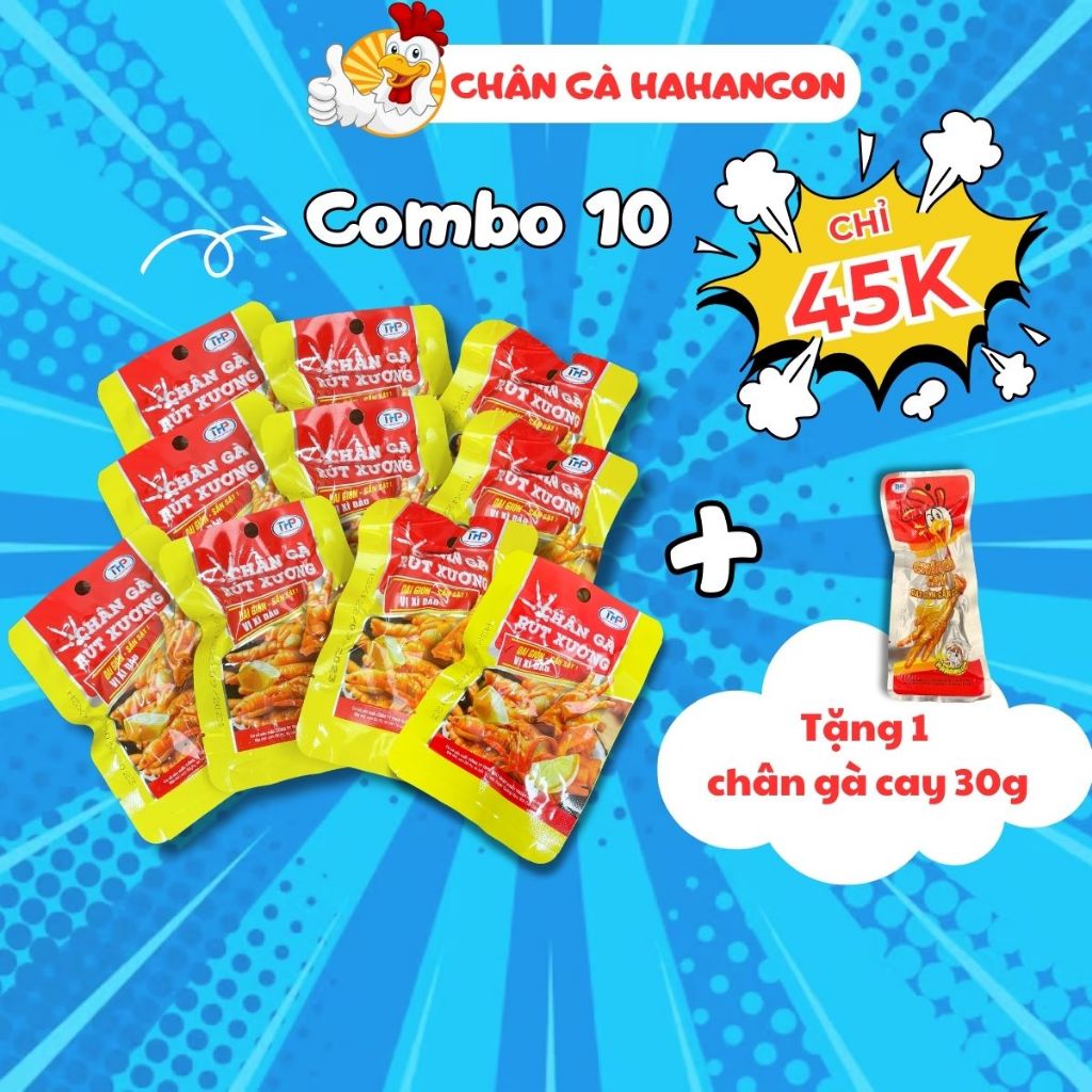 Combo Chân Gà Vị Xì Dầu HAHANGON Ăn Vặt Thơm Ngon Lạ Miệng Gói 30gr Tiện Lợi