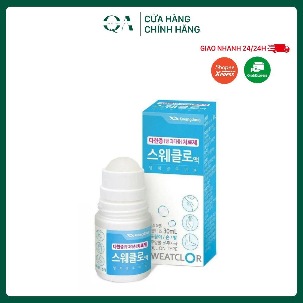 Lăn khử mùi Kwangdong Sweatclor 30ml Hàn Quốc, khử mùi, giảm tiết mồ hôi Kwangdong