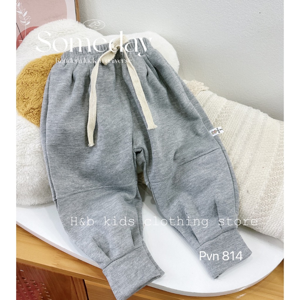 Quần thu đông bé trai , quần nỉ bông dáng rộng siêu ấm cho bé 10-30kg