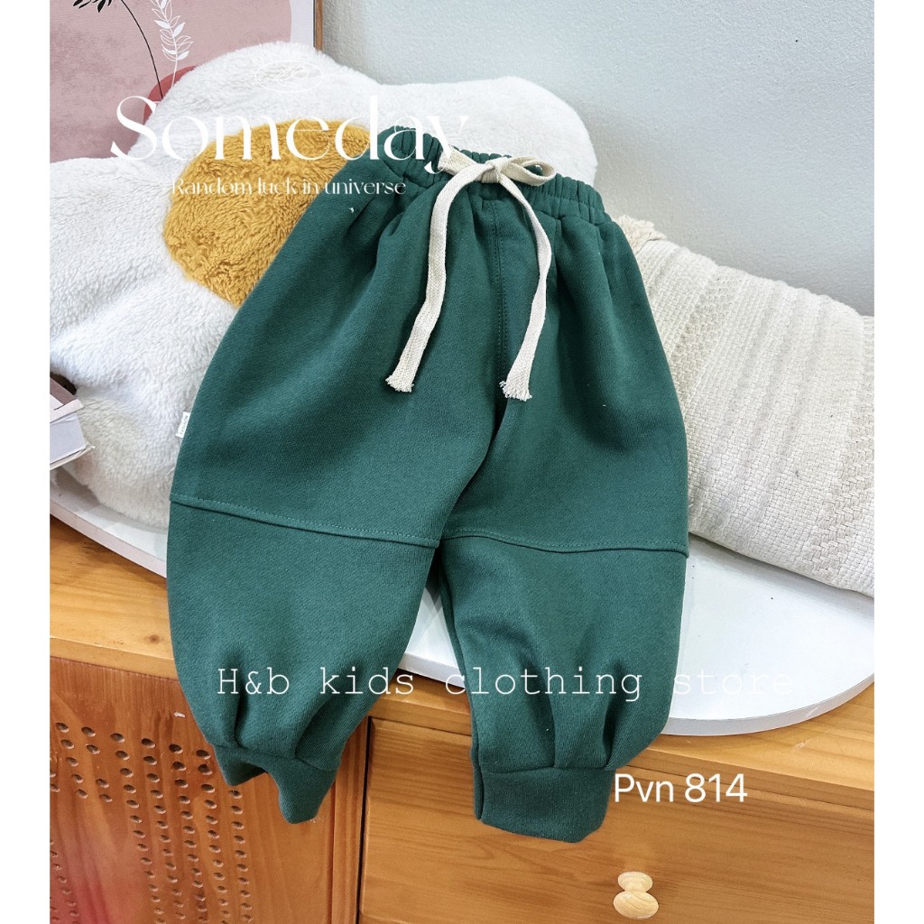 Quần thu đông bé trai , quần nỉ bông dáng rộng siêu ấm cho bé 10-30kg