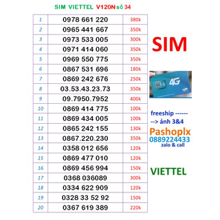 Sim Viettel số đẹp 34