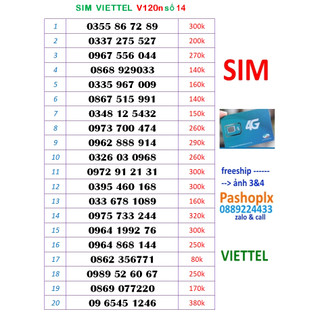 Sim viettel 10 số số 14