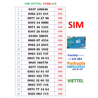 Sim Viettel số đẹp 8