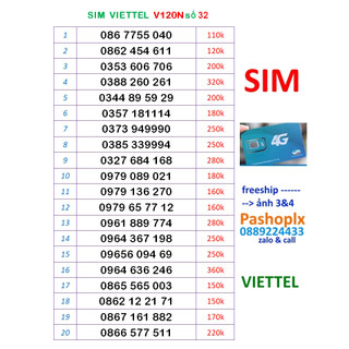 Sim Viettel 10 số đẹp sô 32