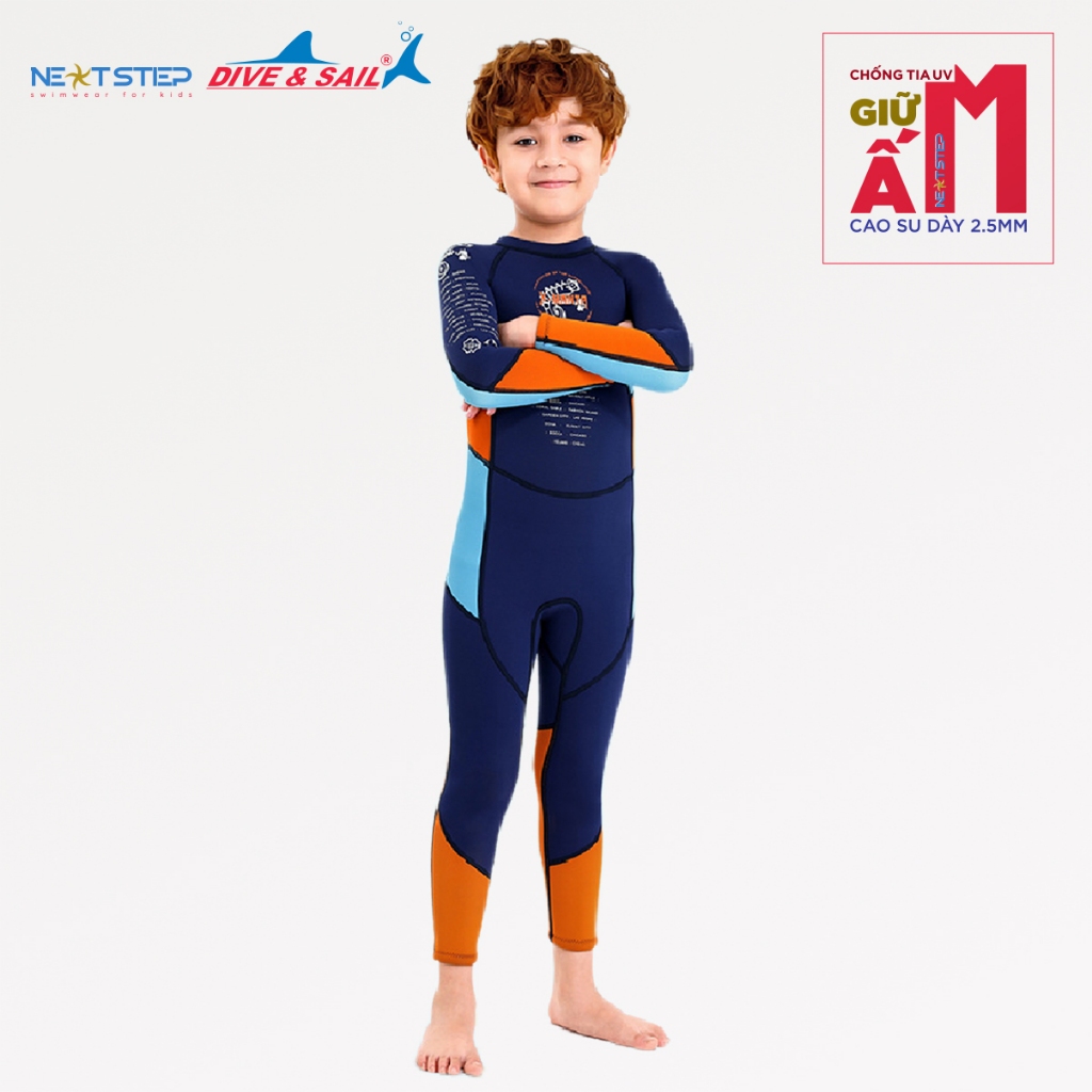 Đồ bơi giữ nhiệt cho bé trai DIVE AND SAIL chống nắng chống nước chất liệu cao su Neoprene dày 2.5mm giữ ấm chống tia UV