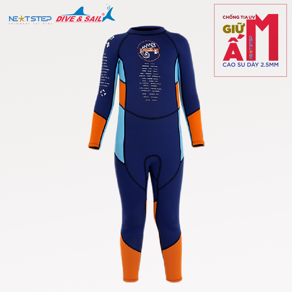 Đồ bơi giữ nhiệt cho bé trai DIVE AND SAIL chống nắng chống nước chất liệu cao su Neoprene dày 2.5mm giữ ấm chống tia UV