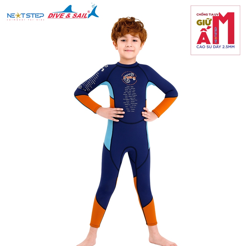 Đồ bơi giữ nhiệt cho bé trai DIVE AND SAIL chống nắng chống nước chất liệu cao su Neoprene dày 2.5mm giữ ấm chống tia UV