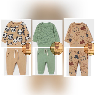 Bộ nỉ da cá cho bé h&m sz 6-24m form to
